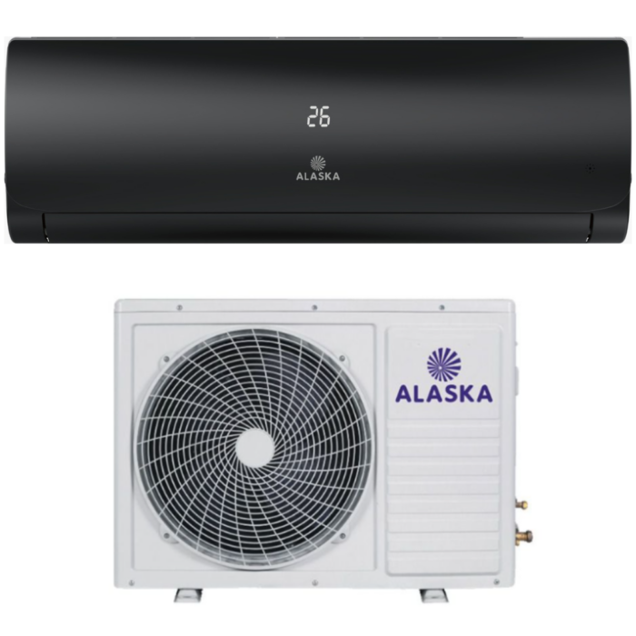 Alaska FX 11400 BTU Black non-inverter Wall split unit Air Conditioner