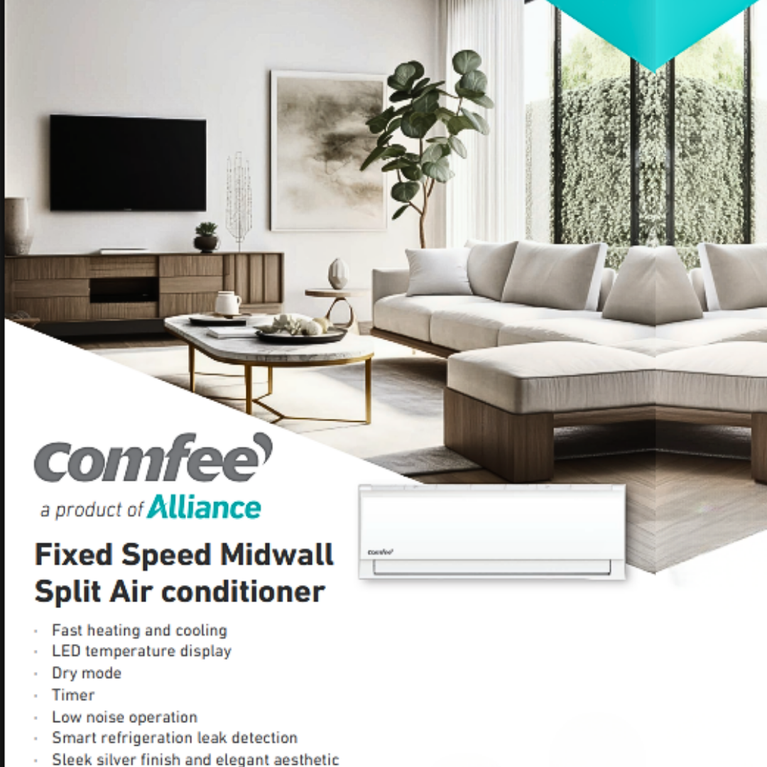 Alliance Comfee 12000 BTU non-inverter mid-wall split unit Air conditioner